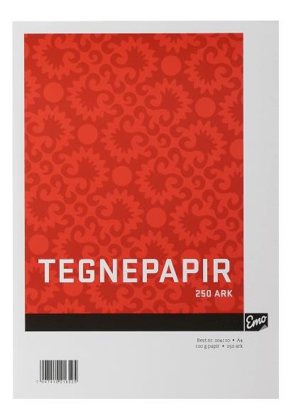 204110  204110 Tegnepapir EMO A4 120g (250) 